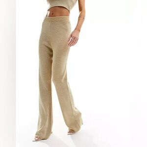 NWOT ASOS knitted pant in gold
